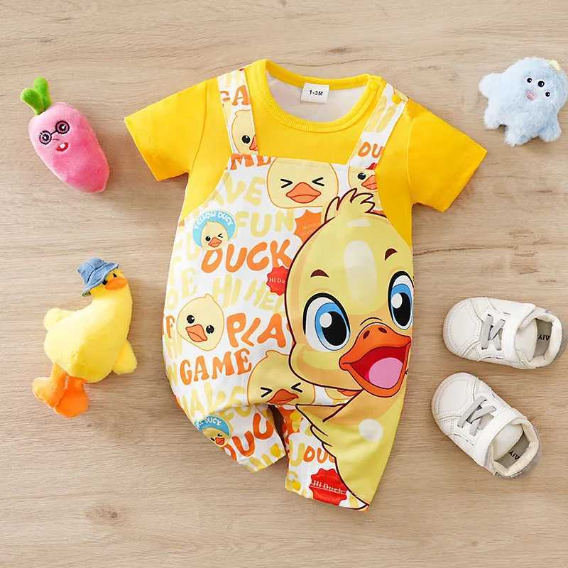 Yellow Duck Lovely Baby Boy Girl Onesie 018 Months Newborn Knitted Cartoon Soft Casual Soft Trendy Comfortable Jumpsuit Toddler C251009