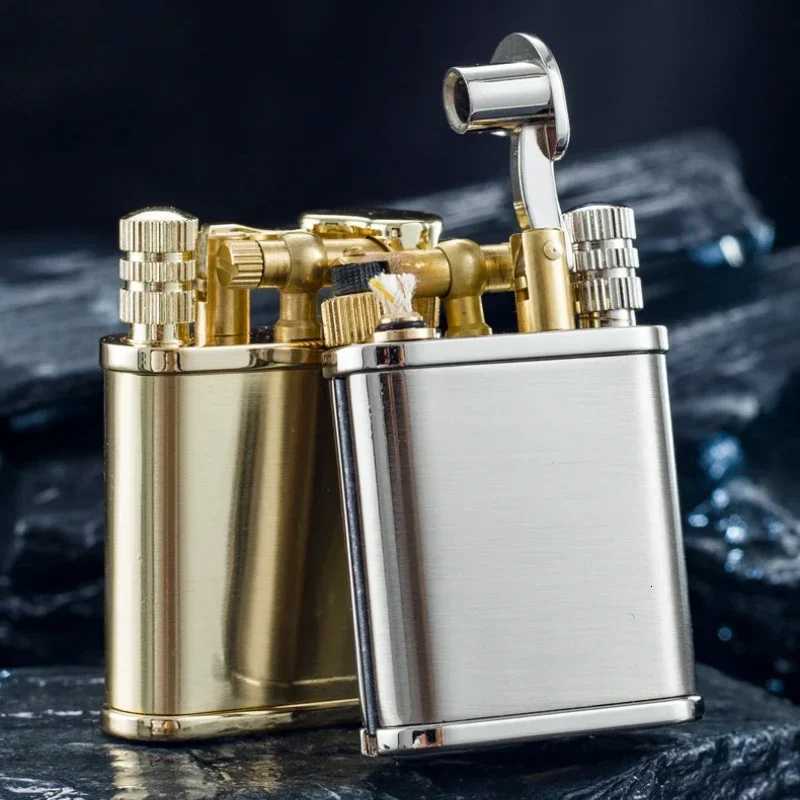 CHIEF2 in 1 Cool Kerosene Lighter Permanent Match Antique Luxury Vintage Style Refillable Lighters for Fire Cigarette Candle W251009