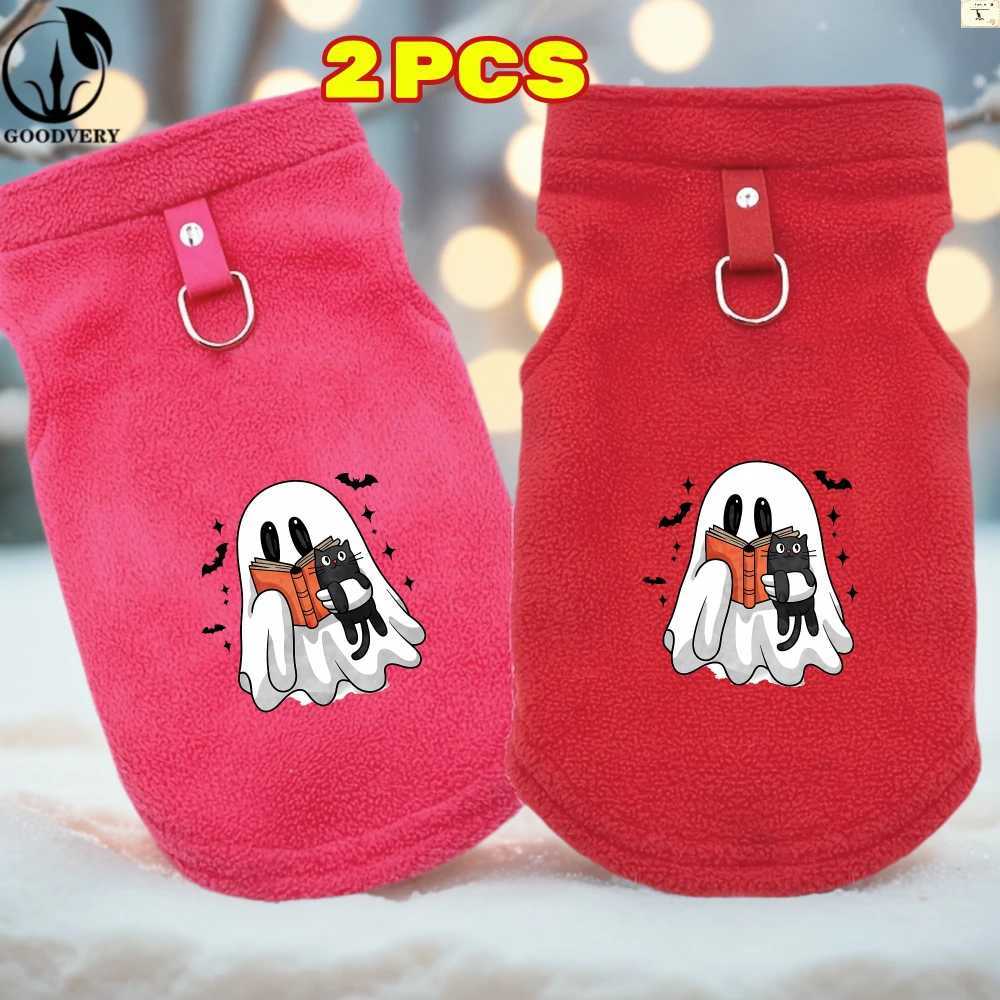 2PCS New Cat Sweater Collection Stylish FallWinter Halloween Printed Warm Comfortable Apparel Soft Flannel Cat Accessories C251009