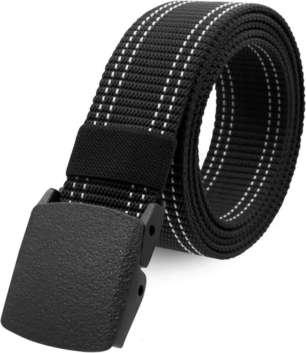 Tactical Nylon Mens Belt AdjustabLE Web Belts with NonMetal for Outdoor Sports Training 59 Inches LEngth W251009