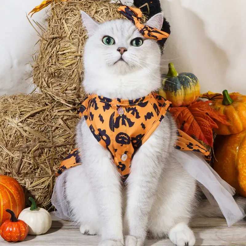 Halloween Pet Dog Dress For Small Medium Dogs Cosplay Costume Pet Dresses Fashion Bow Cat Princess Skirt Chiahuahua Dog Clothes C251009