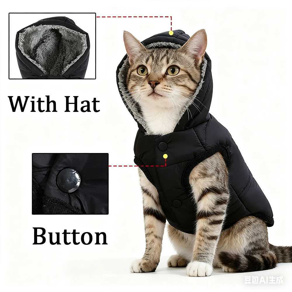 Cozy Pet Jacket Coat Soft Hooded Kitten Costume Winter Thicken Fleece Windproof Clothing With Dring For Small Cats Sphynx Cat C251009