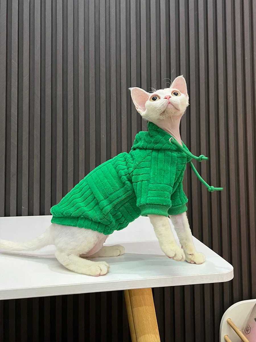 Luxury Materials Cat Cloths Sphynx Sweatershirt Devon Rex Coat Turtleneck Undershirt for Sphynx Cat Cotton Undercoat for Pet C251009