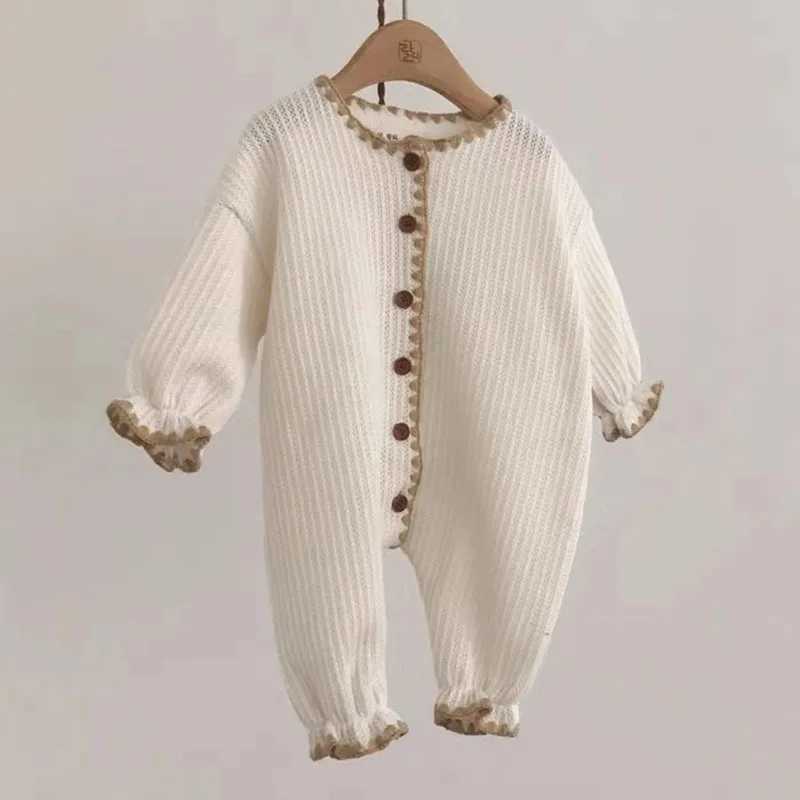 New Baby Girl Vintage Romper Japan Style Infant Soft Cotton Long Sleeve Jumpsuit Newborn Pajamas Baby Casual Home Clothes 024M C251009