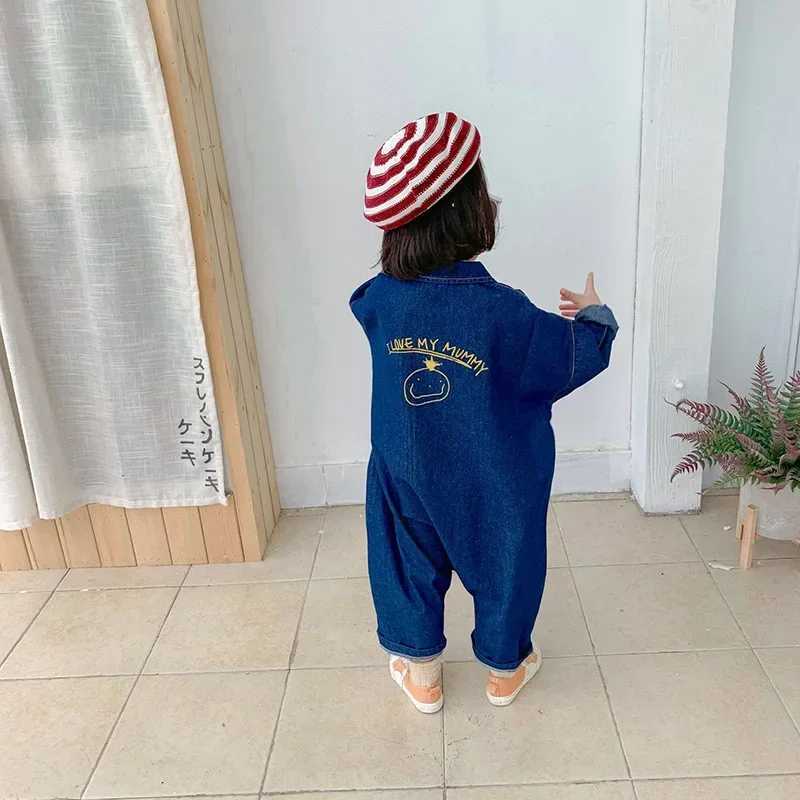 2025 Spring Autumn Kids Overalls Denim Girls Clothes Outfit Boys Jumpsuits Loose STYle Girls Playsuit C251009