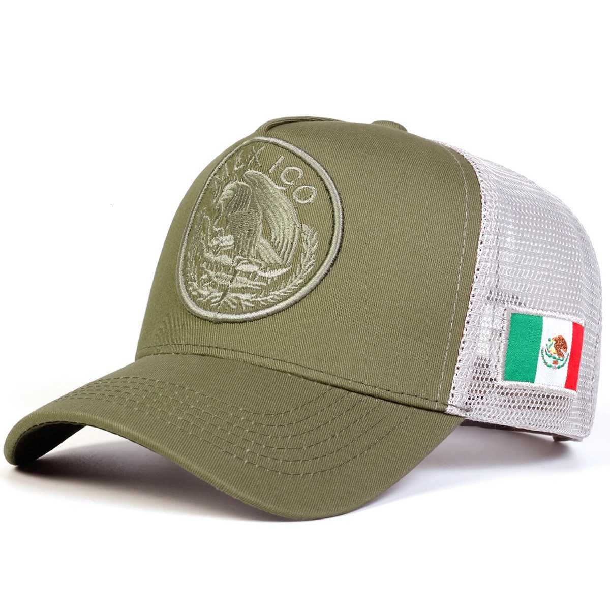 Unisex Mexican Flag Embroidery Baseball Net Cs Spring Summer Outdoor Sunscreen Hat Adjustable Casual Trucker HatsXJ251009