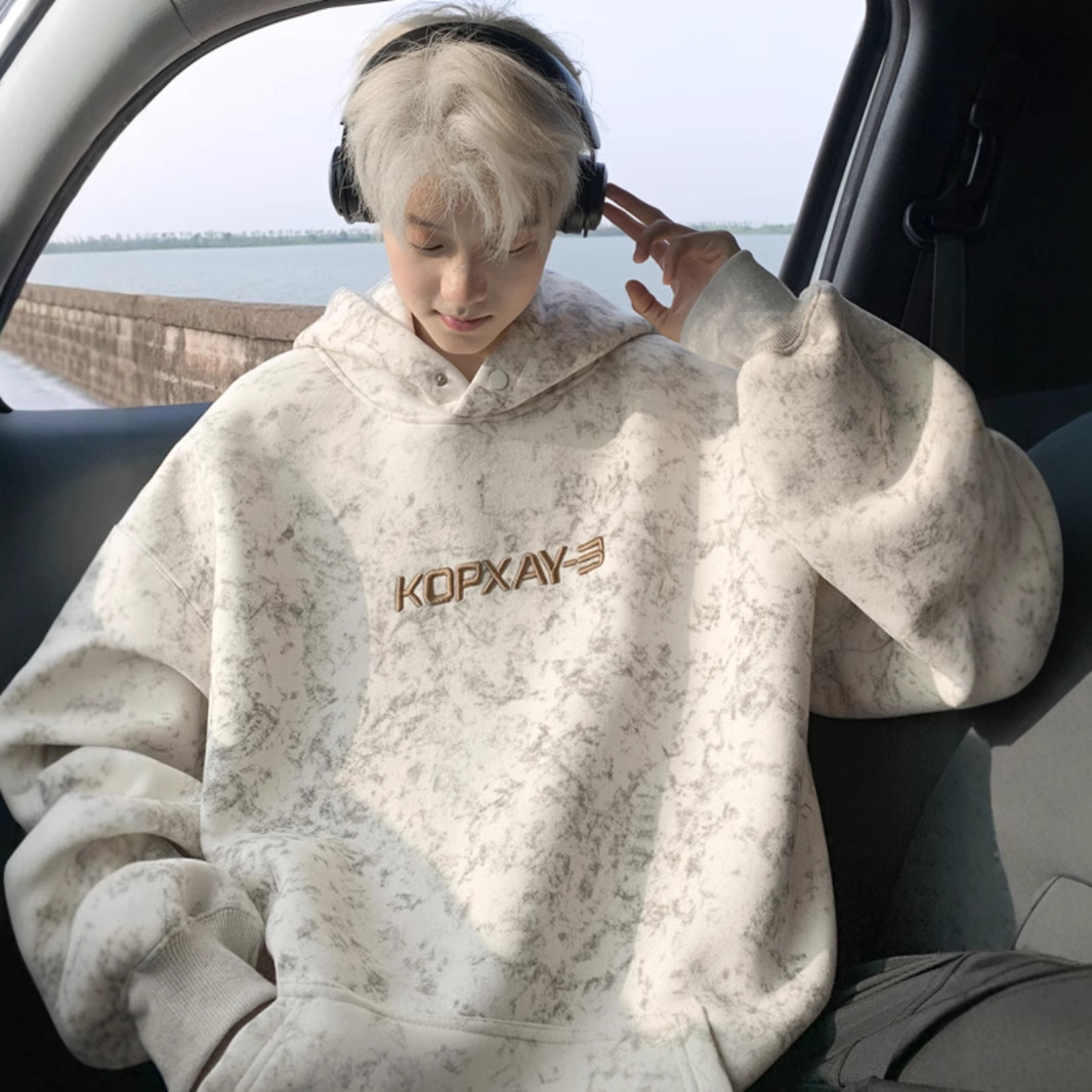 Autumn Winter New 400g Heavy Embroidered Hooded Designer Shirt Sweatshirt Men's Fleece American Style Designer Hoodie Loose Plus Size Youth Jacket