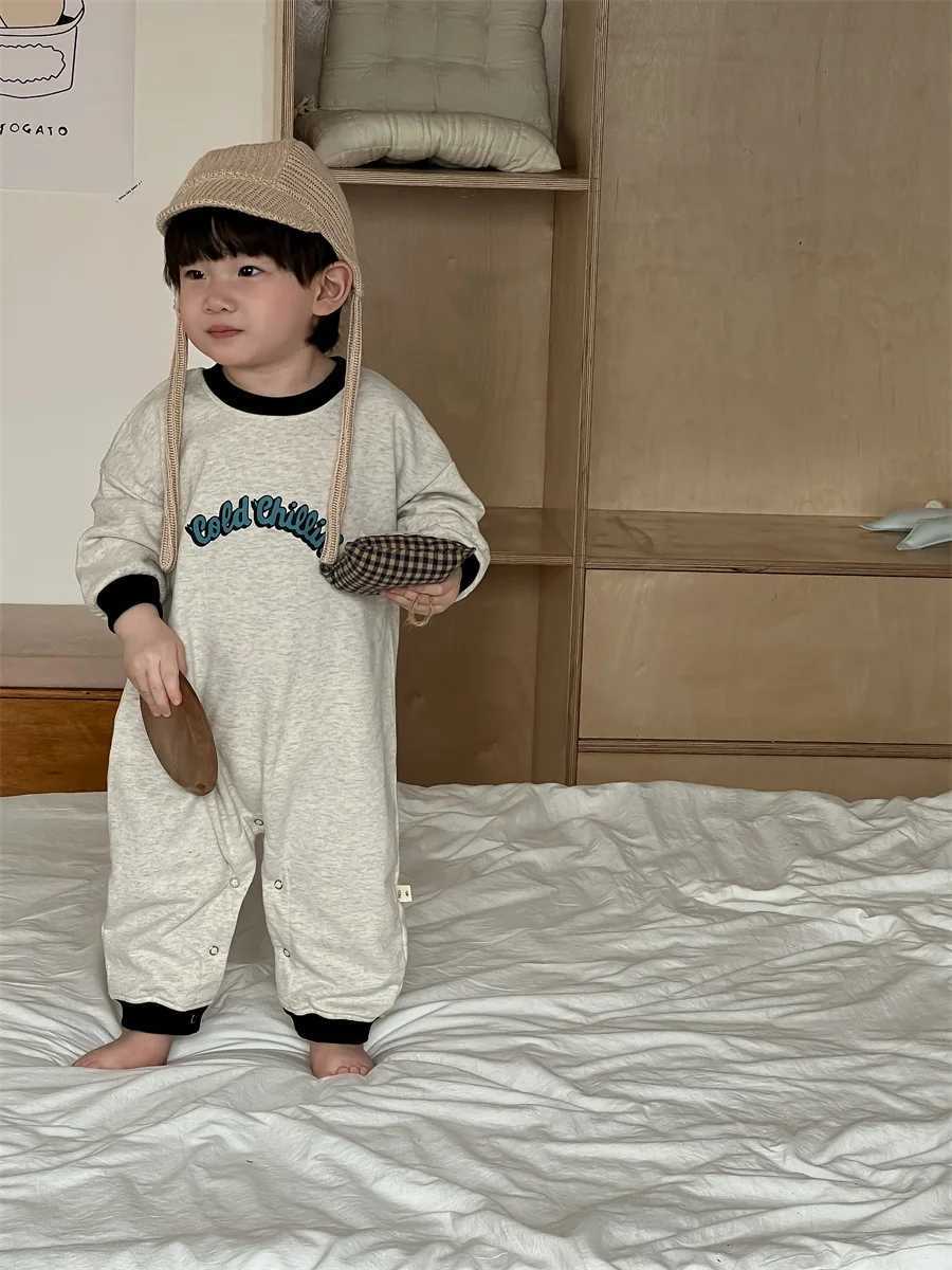 2025 Spring New Baby Long Sleeve Romper Letter Print Infant Boy Girl Casual Versatile Jumpsuit Cotton Newborn Clothes 024M C251009