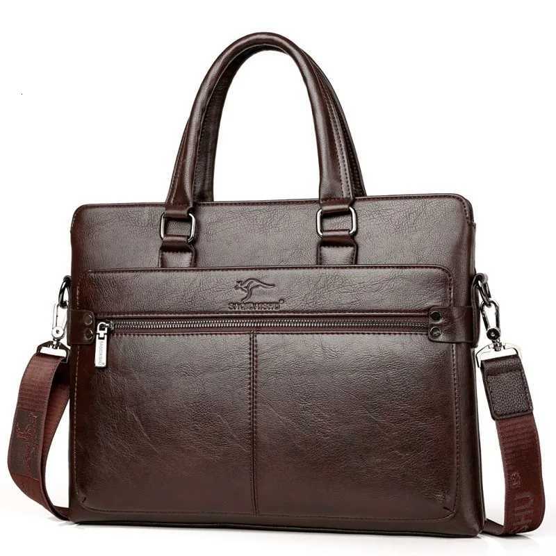MenS Briefcase PU Leather Handbags Laptop Computer Shoulder Business Executive Office Messenger Portfolio Crossbody Bag MaleL25112