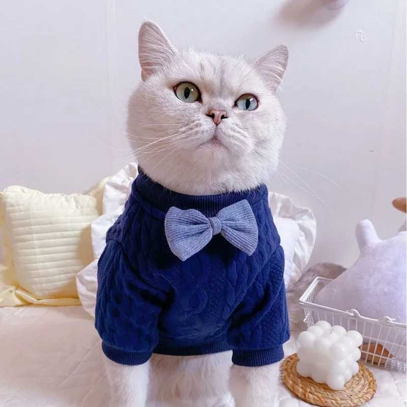 Cute Cat Clothing Silver Gradual Layer Puppet Blue Cat Milk Cat Small Dog Pet Dog Spring and Autumn Two legged Clothing C251009