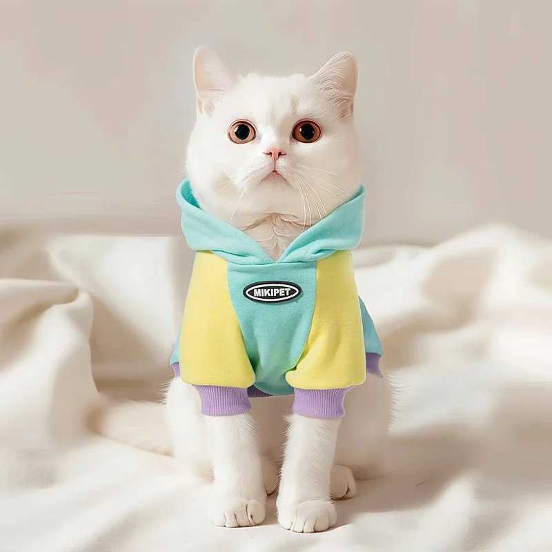 Cat Clothes Autumn and Winter Style German Ragdoll American Shorthair Silver Gradient Pet Clothing Winter Cat Warm Hooded Clouth C251009