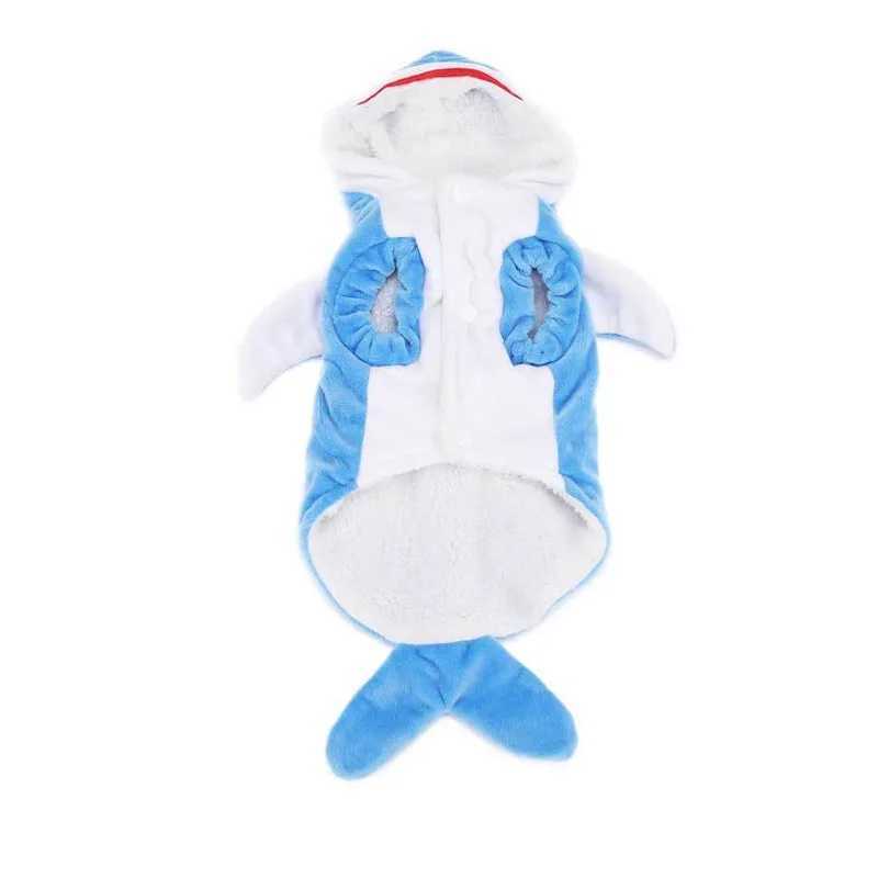 1pc Pet Products Shark Pet Clothes Winter and Autumn Warmth Halloween Universal Dog Clothes Cat Clothes Cat Supplies Blue C251009