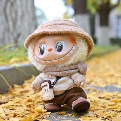 38Cm Big Labubu Doll Dress Be Latte Vinyl Plush Doll Action Figure Original Overalls Stuffed Toy Figurine Bust Pop In Stock