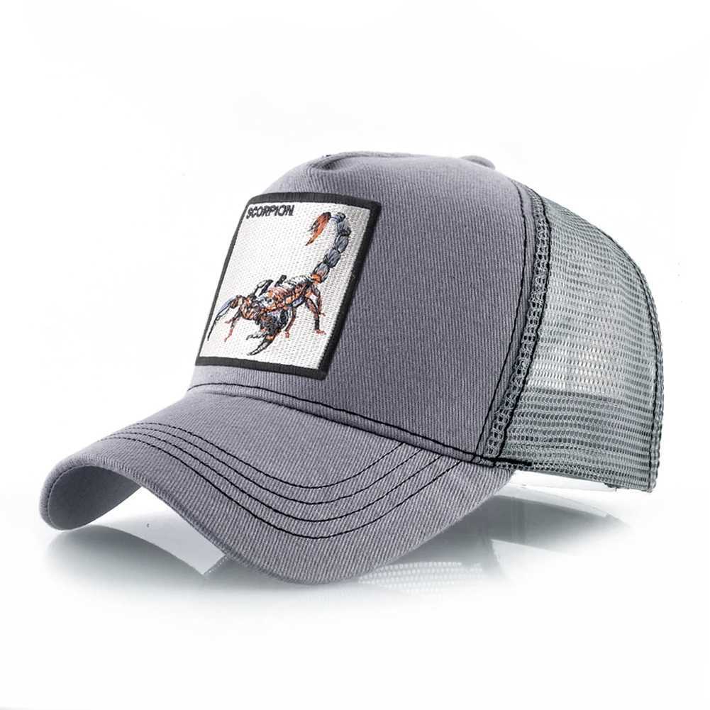 Unisex Trucker C With Embroidery Scorpion Patch Mens Baseball C Women Snback Hip Hop Hat Outdoor Breathable Visor HatXJ251009