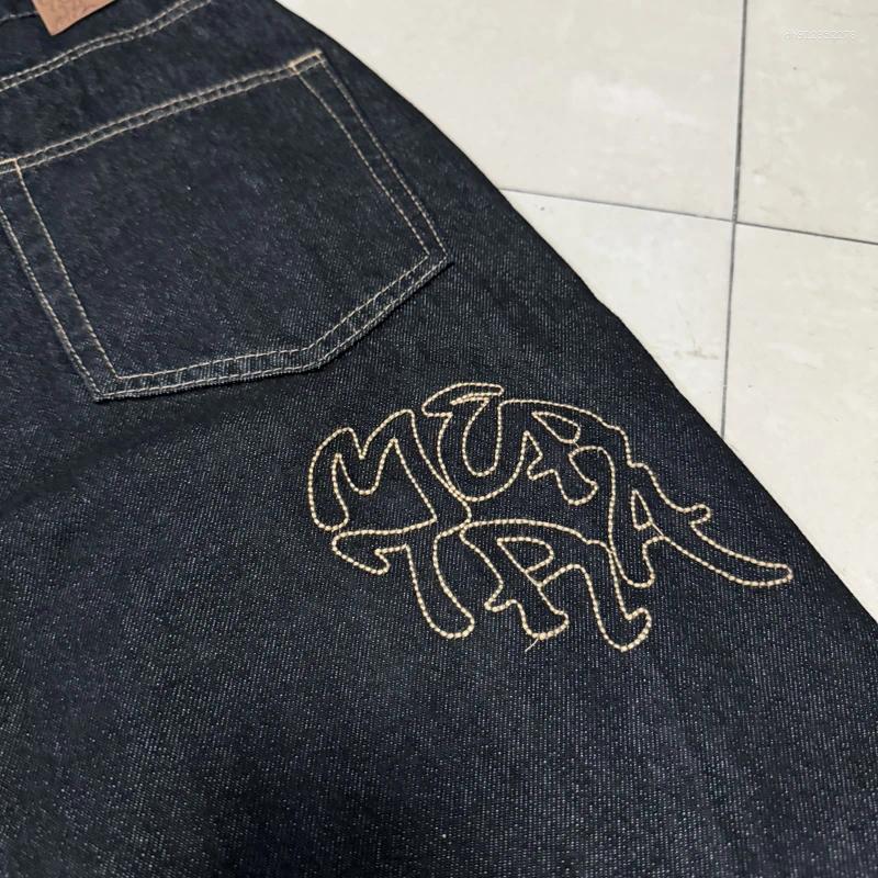 Men's Jeans Classic Embroidered Logo Patchwork Fashion Trousers Men Women Casual Denim Pants Real Po One Day Shipped Out