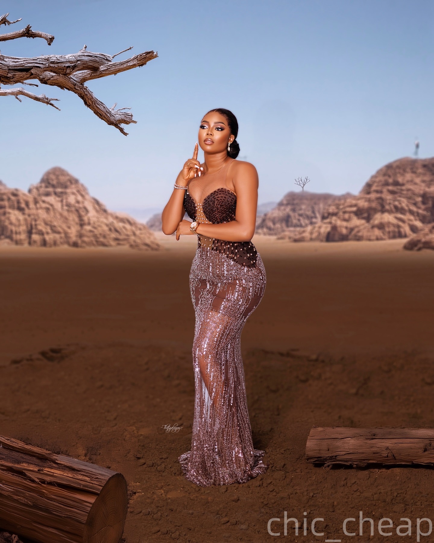 Brown Mermaid Prom Dresses 2025 Illusion Crystals Stylish Sequined Evening Formal Party Second Birthday Engagement Gowns Plus Size Dress For Special O