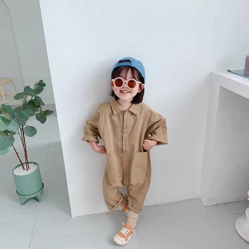 2025 Spring Autumn Kids Overalls Denim Girls Clothes Outfit Boys Jumpsuits Loose STYle Girls Playsuit C251009
