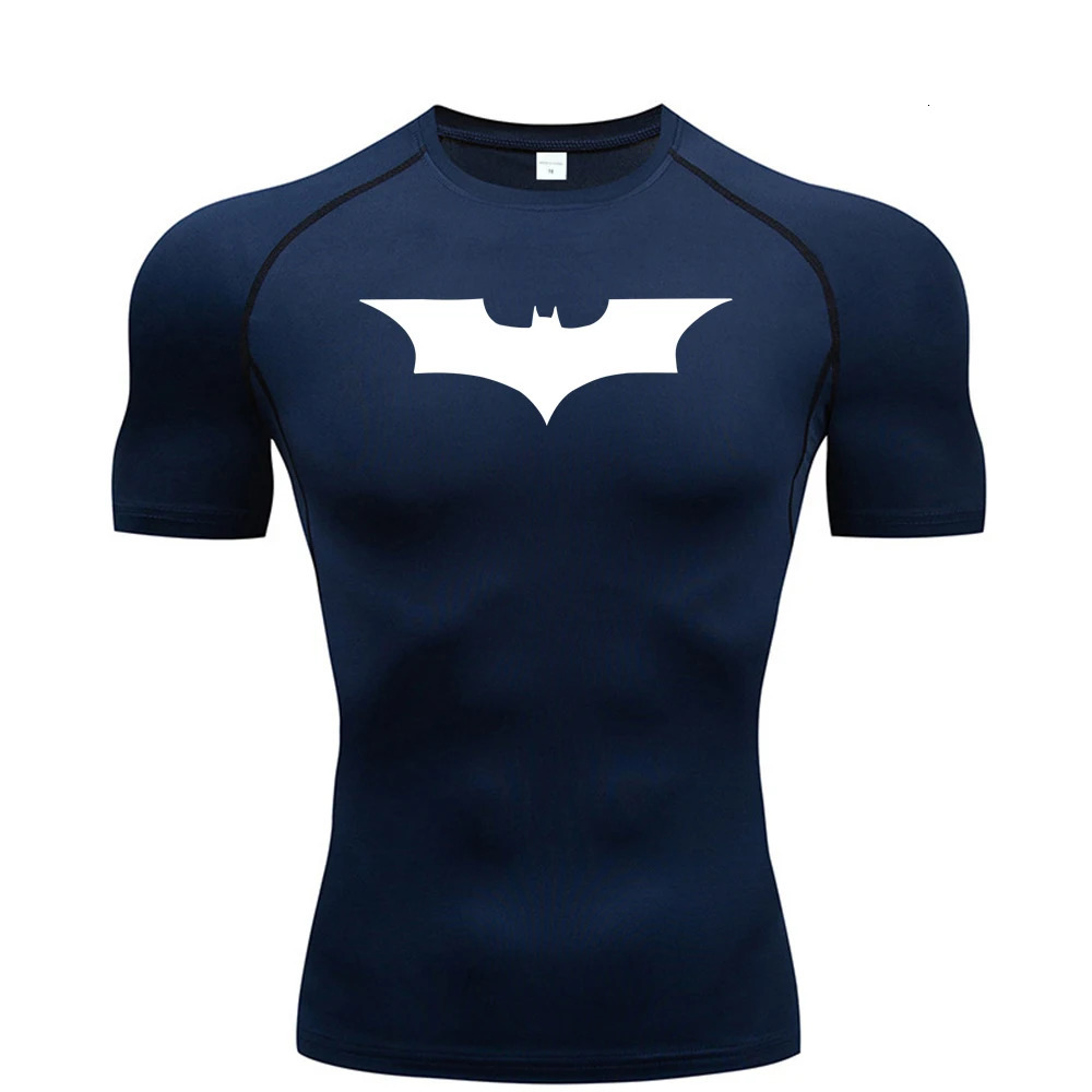 Bat Printed Mens Tight TShirt Running Compression T Shirt Gym Fitness Jogging Short Sleeve Male Casual Shirt Tops 251009
