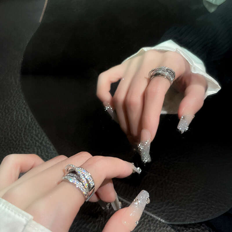 Ring Designer Luxury rings jewelry for women Copper Inlaid Zircon Multi-layer Wrapped plated silver Simple Fashion Festival Vacation gifts