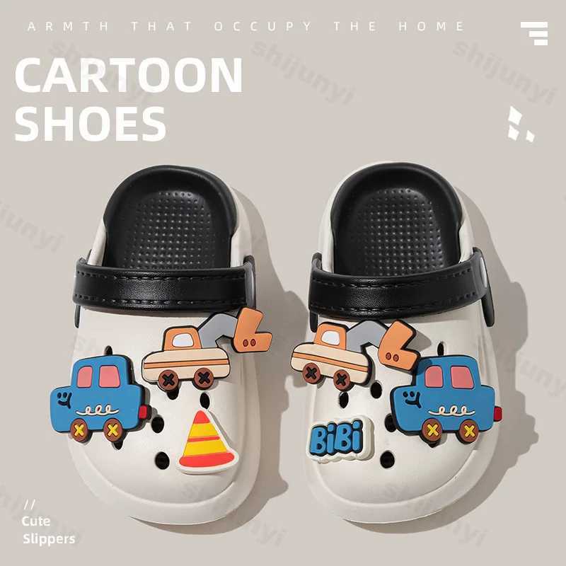 Summer Childrens Slippers Cartoon Car Boys Girls Outdoor Beach Shoes Fashion Comfortable EVA Clogs Kids Toddler Garden Sandals J251027