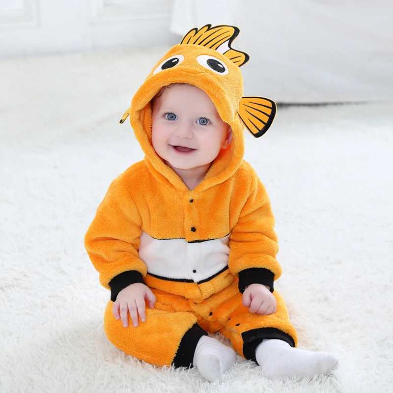 Nemo Infant Baby Rompers Clothes Boys Girls Cartoon Pajamas Cosplay Costume Baby Onesie Clothing Newborn Hooded Cute C251009