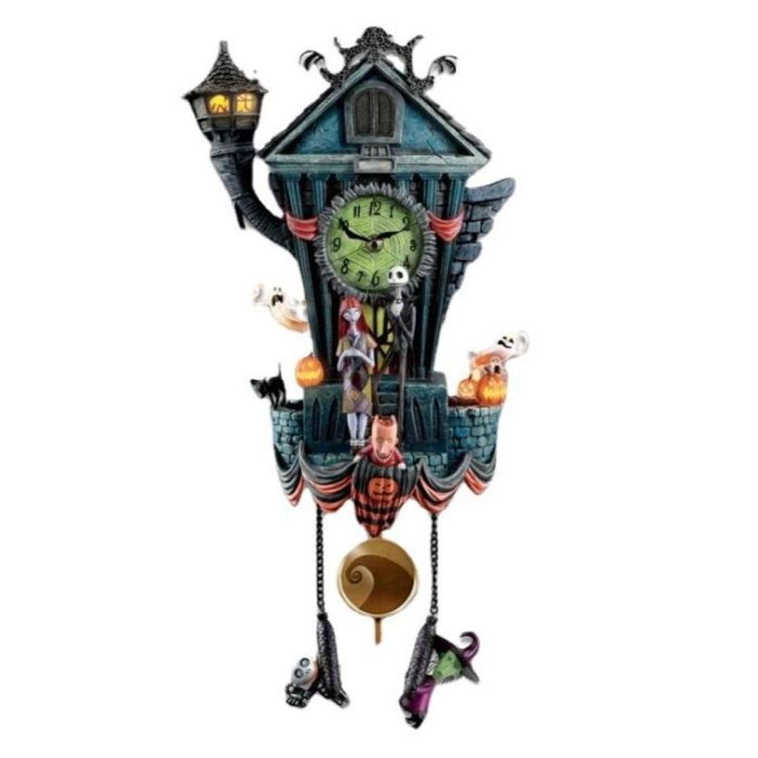 Other Home Decor Halloween Wall Clock Nightmare Cuckoo Tim Burton s The Night Mare Before Christmas Ornaments Pendulum Jack Sally 78159244i