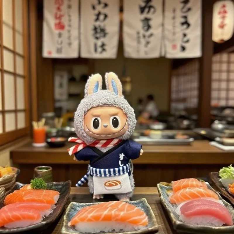 Japanese Sushi chef clothes For Ropa Labubu 30 Big Into Energy Series Doll Outfit Clothing Accessories L251008