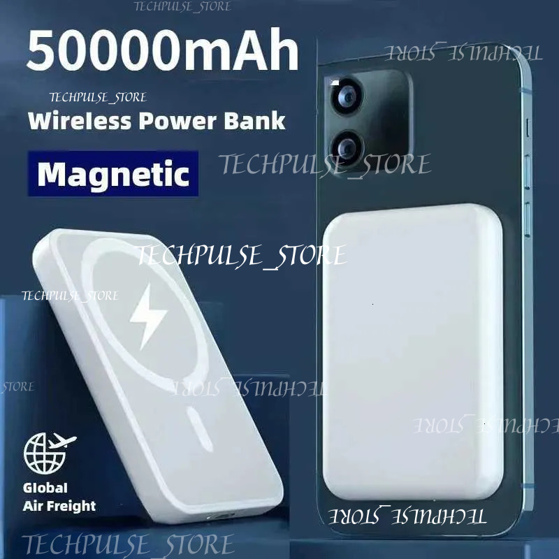 New 50000Mah Magnetic Wireless Power Bank For Iphone 12 13 14 15 Pro Max tech73 Portable Charger External Auxiliary Battery Pack S250801