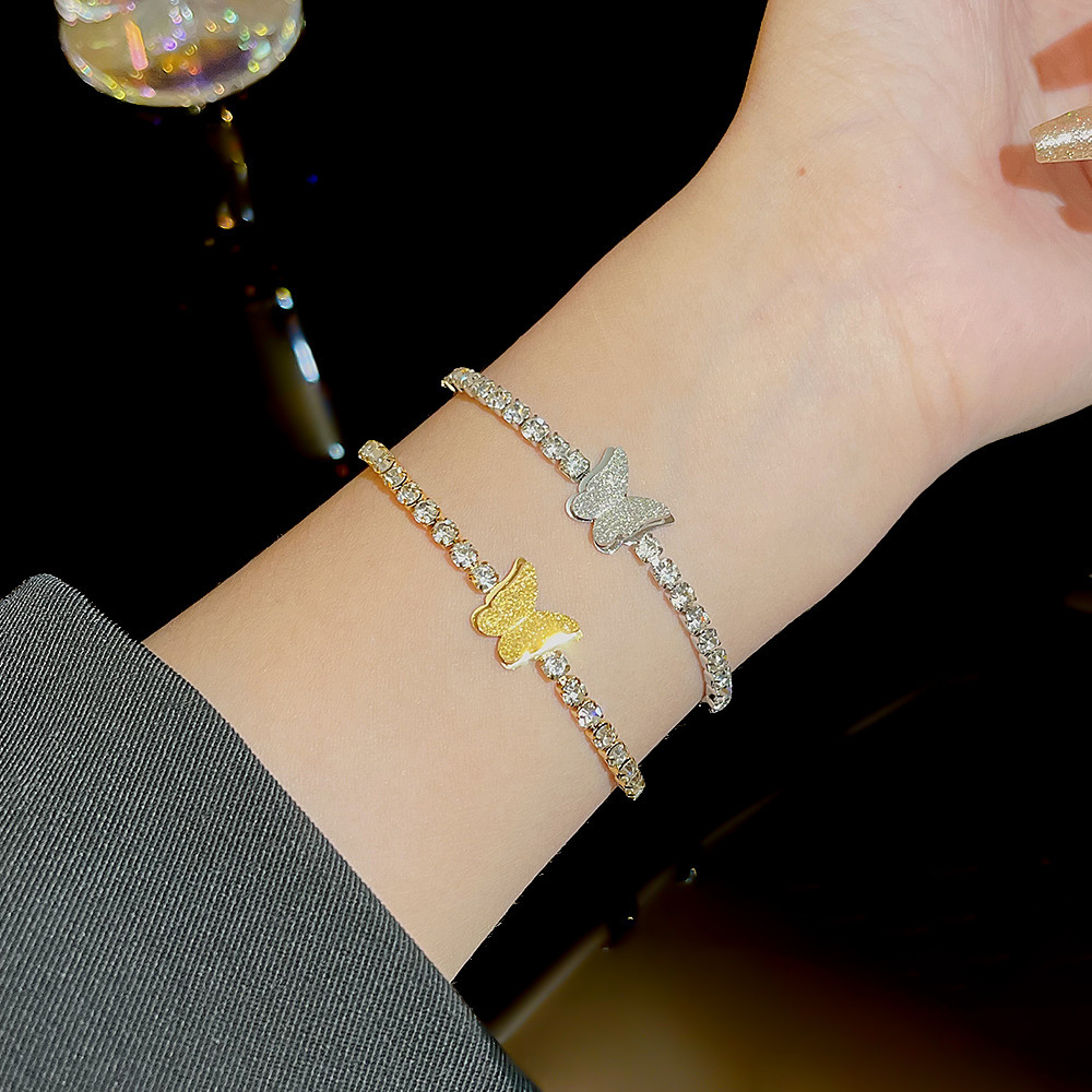 designer bracelet korean style design light exquisite versatile butterfly bracelet for women niche highend nonfading titanium steel jewelry