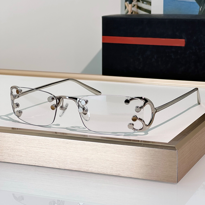 Designer Runway Sunglasses Metal Rectangle Rimless Eyewear C57 Luxury Sunglasse Women And Men Outdoor Goggles UV400 Glasses With Box