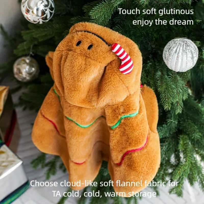 Gingerbread Man Cat Cloak Winter Warm Pet Clothes Cat Clothes Thick Velvet Dog Windproof Cloak C251009