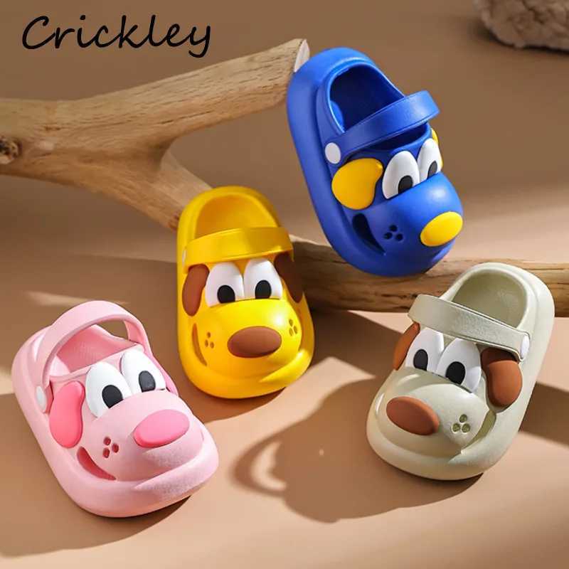 Dog Solid Children Clogs Shoes Summer Cartoon Animal 3D Slippers For Boys Girls EVA Waterproof Soft Toddler Kids Beach Slippers J251027