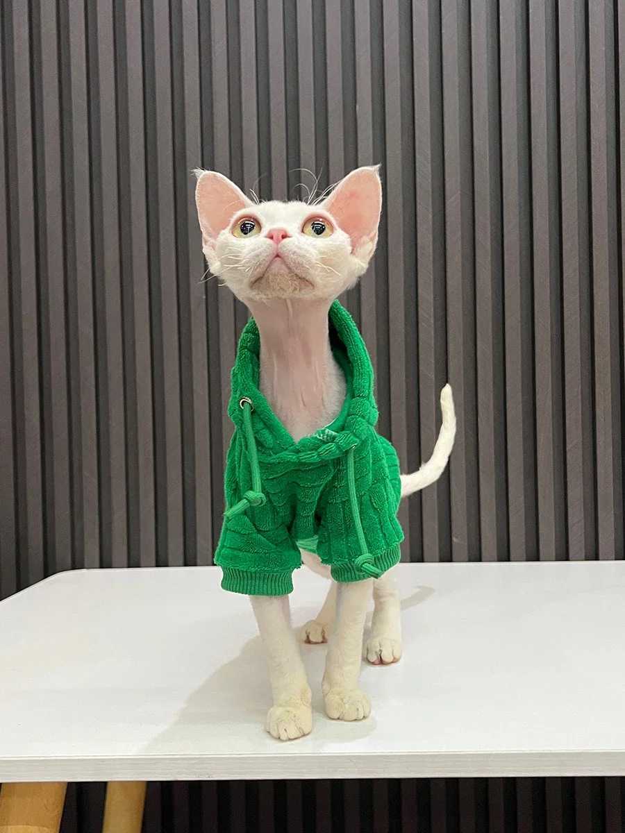 Luxury Materials Cat Cloths Sphynx Sweatershirt Devon Rex Coat Turtleneck Undershirt for Sphynx Cat Cotton Undercoat for Pet C251009