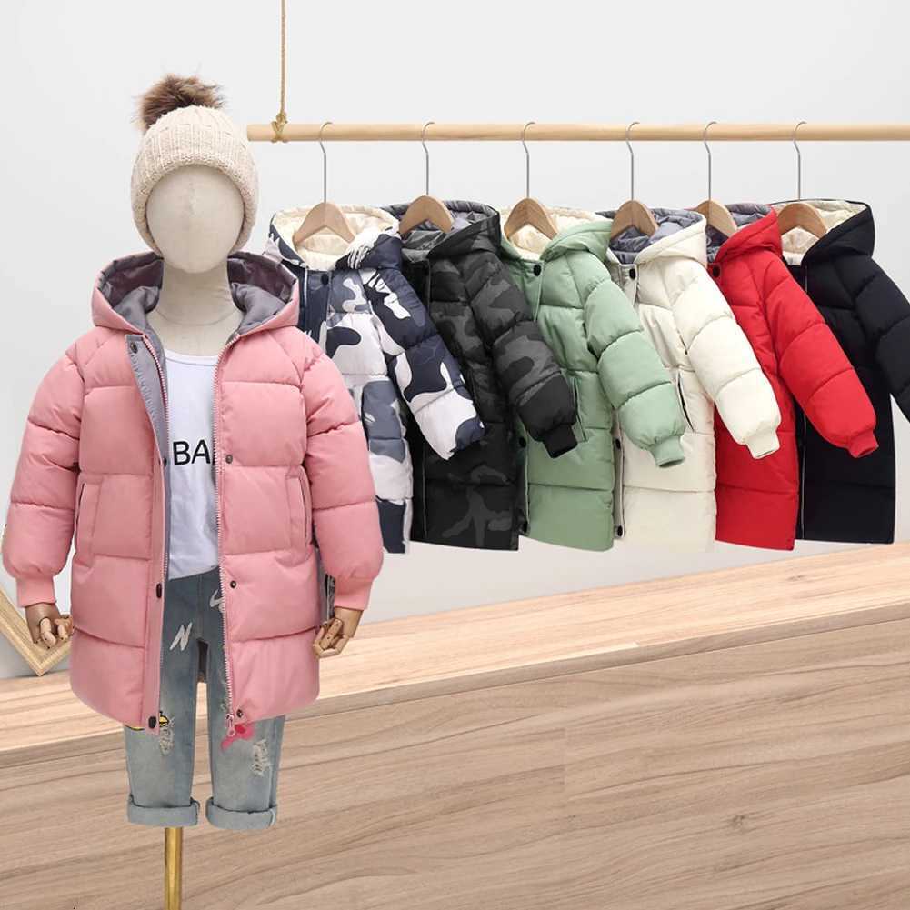 Boys Girls Down Cotton Coat Hooded Kids Padded Puffer Jackets Casual Winter Outerwear Warm Thick Childrens Parka Overcoat T251009