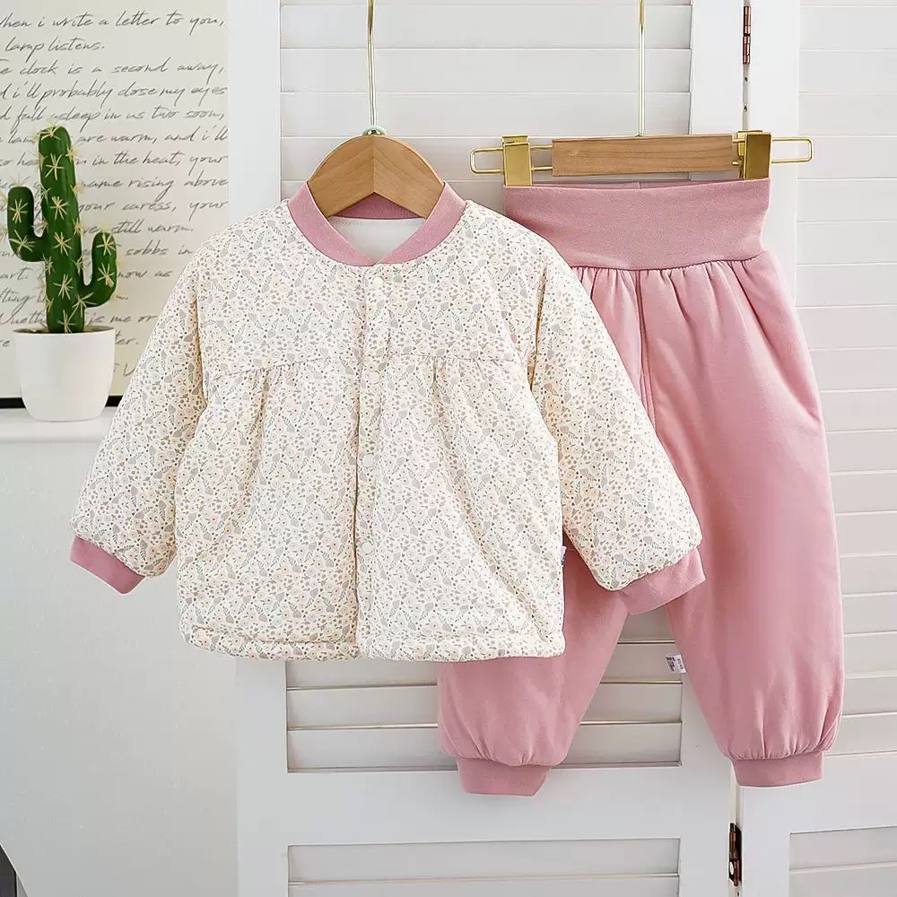 210451 Women's Winter Home Cotton Coat Set - Thick Two-Piece Set for Warmth