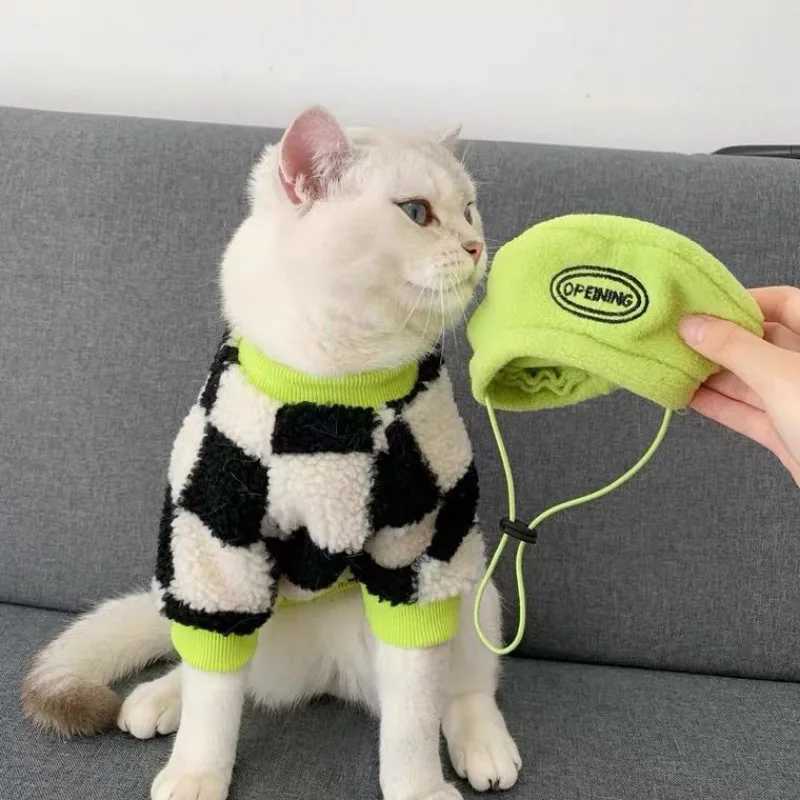 Black White Sweater Plaid Coat Pet Cat Fashion Warm Dog Clothes Chihuahua Bulldog Soft Wool Cute Cotton Jacket Luxurious Suit C251009