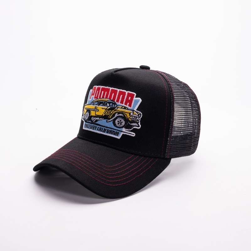 Trucker HipHop Hat for Men Fashion ColorBlock Mesh Breathable Motorcycle Eagle Baseball Cap 250905