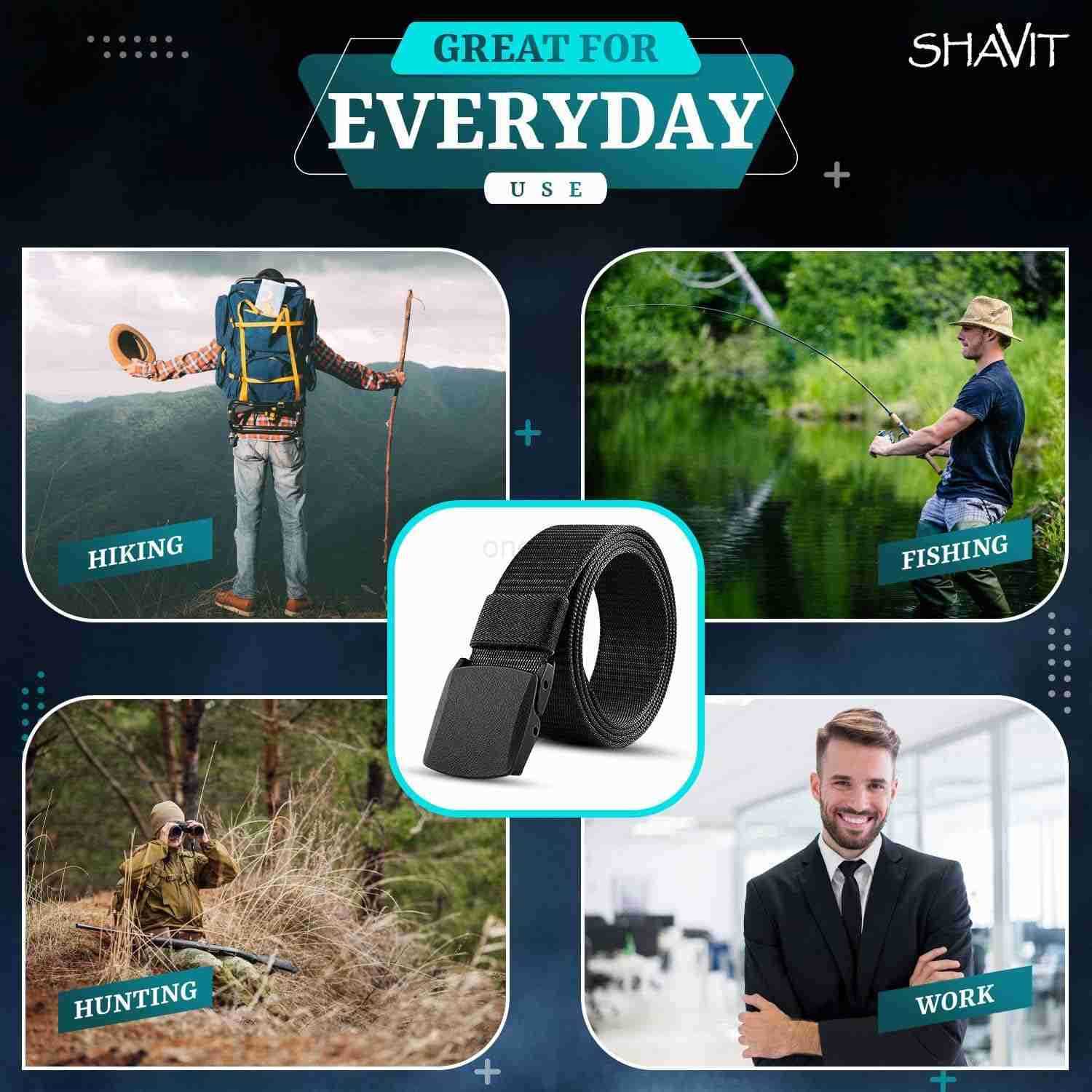 Nylon Belts for Men Work Belt AdjustabLE Slide Plastic Web Canvas Belt for Outdoor Airport friendly W251009