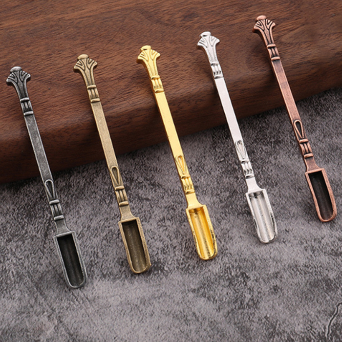 Mini Alloy Spoon Multi Colored Acyclic Metal Small Smoke Shovel Sniffer Snorter Snuff Tobacco Pipes Micro-Tuning Shovel