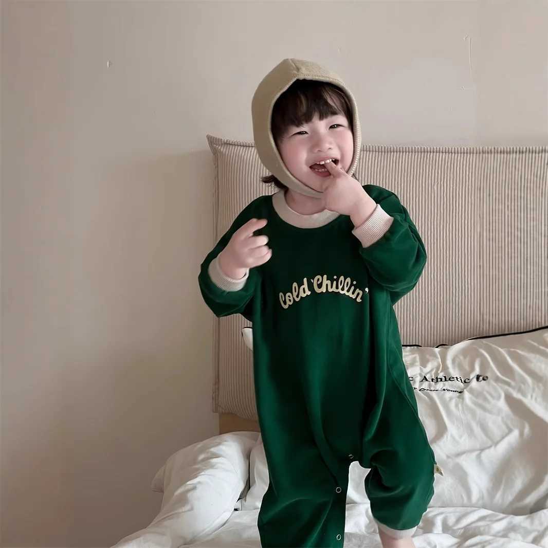 2025 Spring New Baby Long Sleeve Romper Letter Print Infant Boy Girl Casual Versatile Jumpsuit Cotton Newborn Clothes 024M C251009