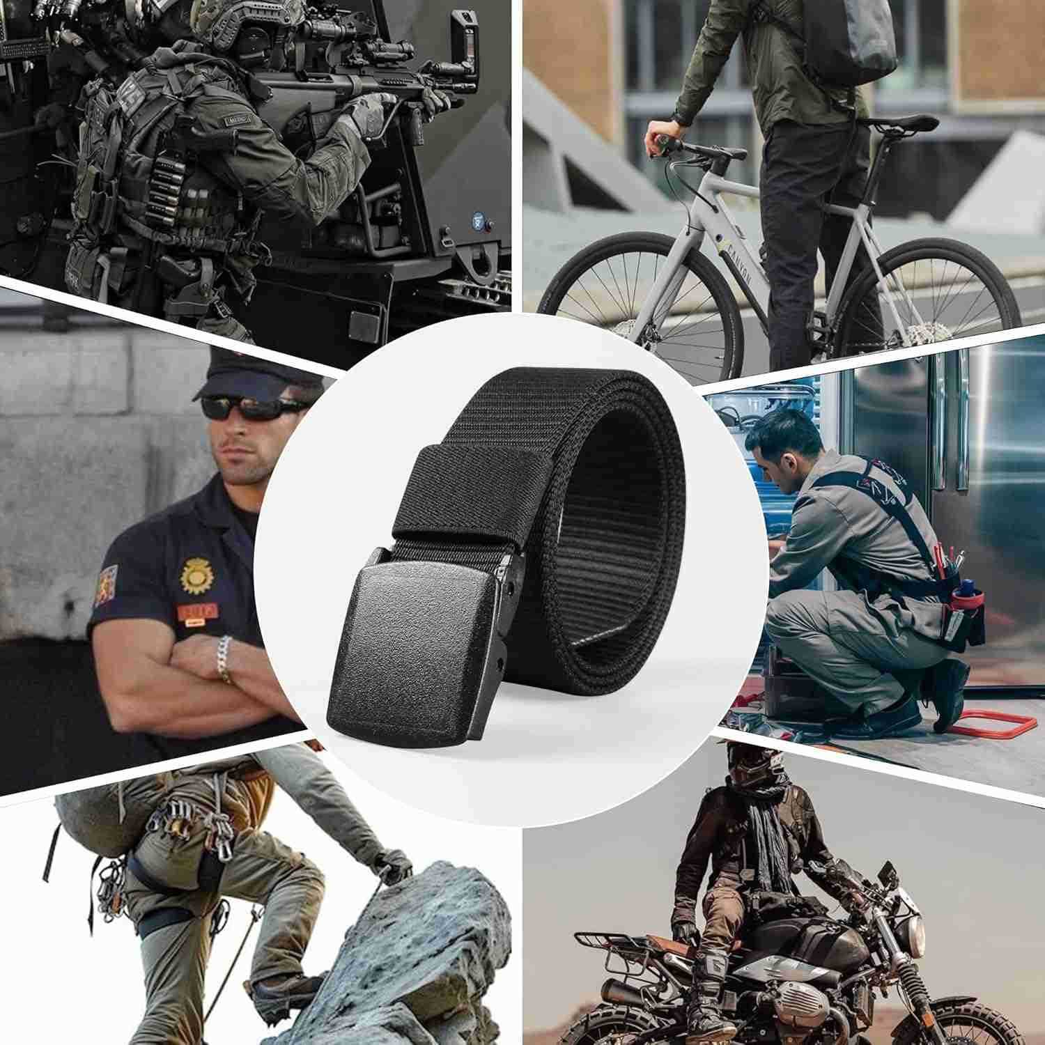 Nylon Belts for Men with No Metal Fast Pass Through the Airport Security for Work Travel W251009