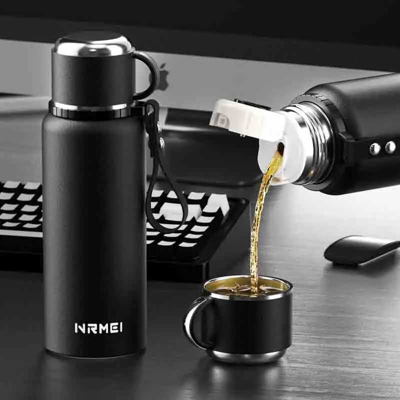 Stanless Steel Thermos Bottle with Tea FilterTemperature Display Bounce Cover Insulated Bottles Outdoor Portable Vacuum Flasks C251008