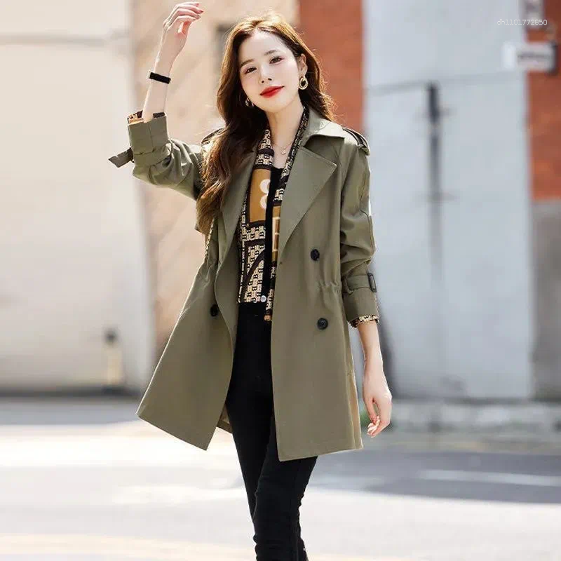 Women's Jackets Chic Women Trench Coat Casual Long Outerwear Loose Overcoat Spring Autumn Fashion Double-breasted Windbreaker Female Top