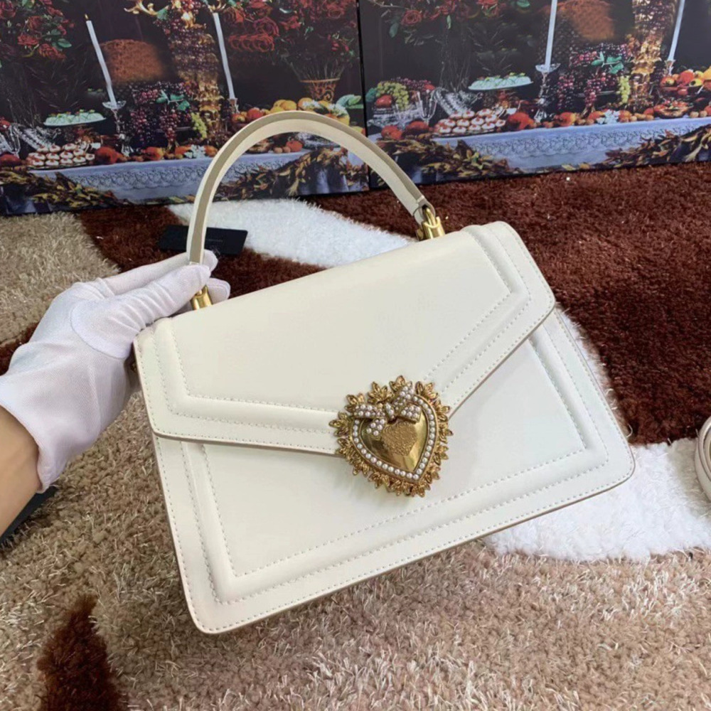 Evening Bags High quality bags women top handle handbags designer flap genuine leather retro letter heart commuting bag solid color xb191