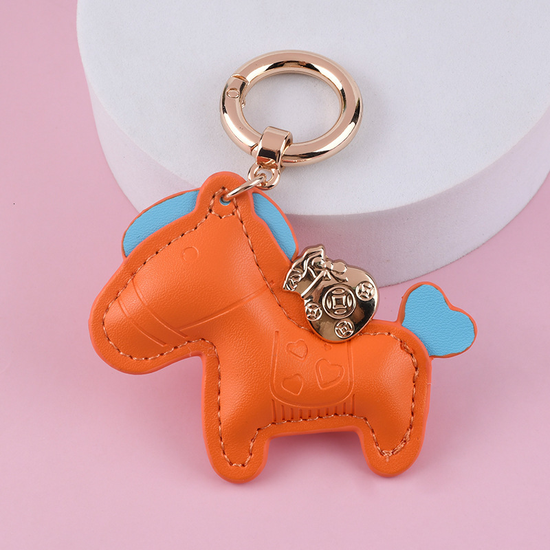 Get Rich Quickly Cute Pony Keychains - Leather Cartoon Pendant Couples Backpack Ornament Small Gift Z260130