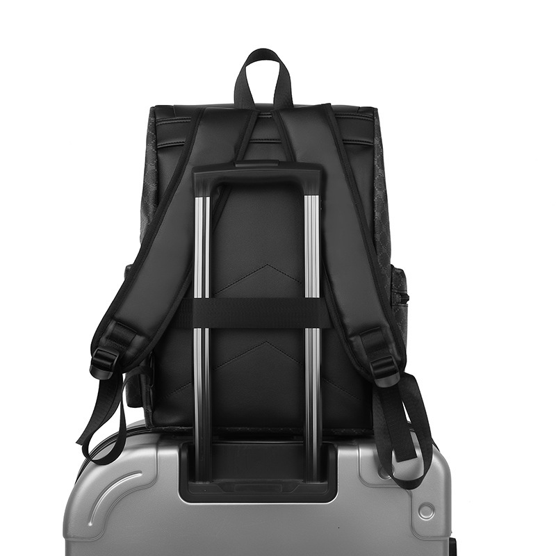 Men's Plaid Designer Bag Commuter Casual Backpack Large Capacity Business Travel Luxury Bag Work Laptop Bag