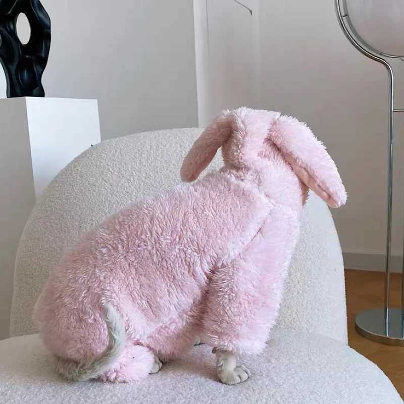 Winter Sphynx Hairless Cat Clothes Sphinx Devon Cute Pink Rabbit Thickening Soft Cotton Flannel for Sphynx Cat Devon Rex C251009