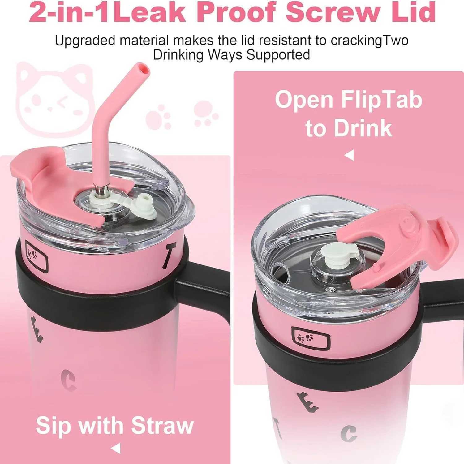 1200ML Stainless Steel Vacuum Insulated Tumbler Largecapacity Water Bottle Thermos Straw Cup Outdoor Travel Drinkware Kettle C251008