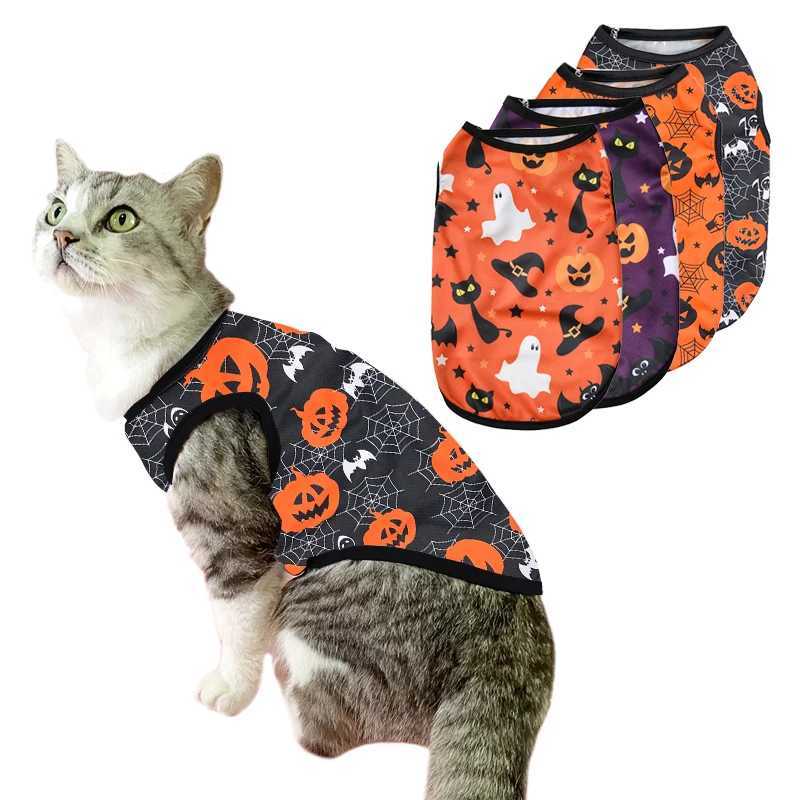 Halloween Pet Cat Clothes for Small Medium Dogs Cats Funny Breathable Puppy Kitten Cosplay Dress Up Costume Yorkie Pug Pullover C251009