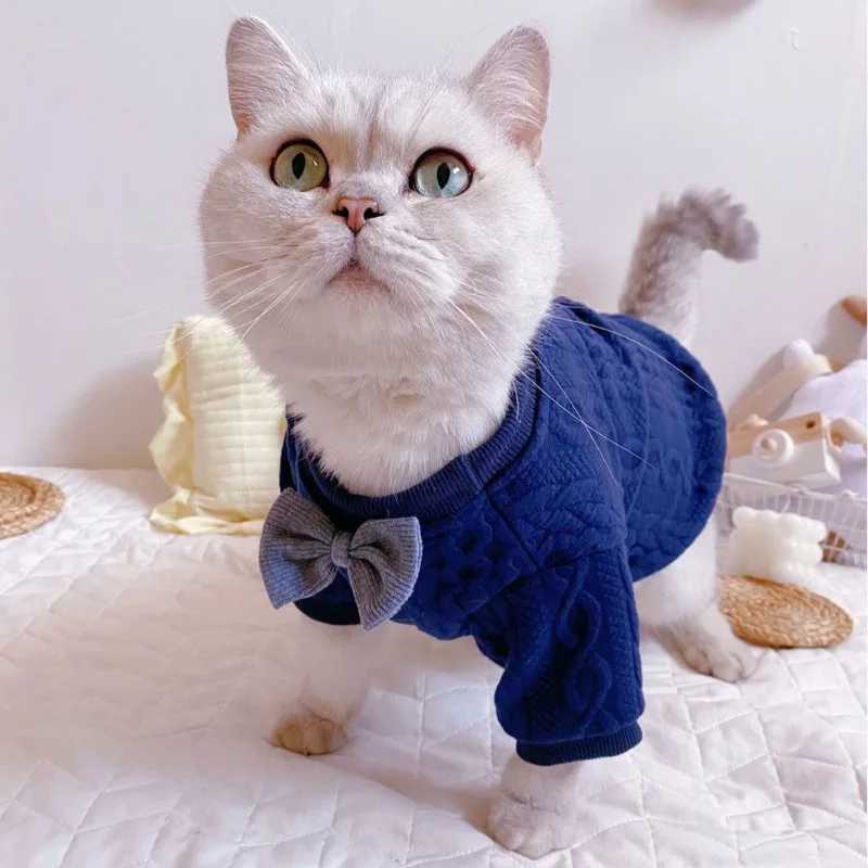 Cute Cat Clothing Silver Gradual Layer Puppet Blue Cat Milk Cat Small Dog Pet Dog Spring and Autumn Two legged Clothing C251009